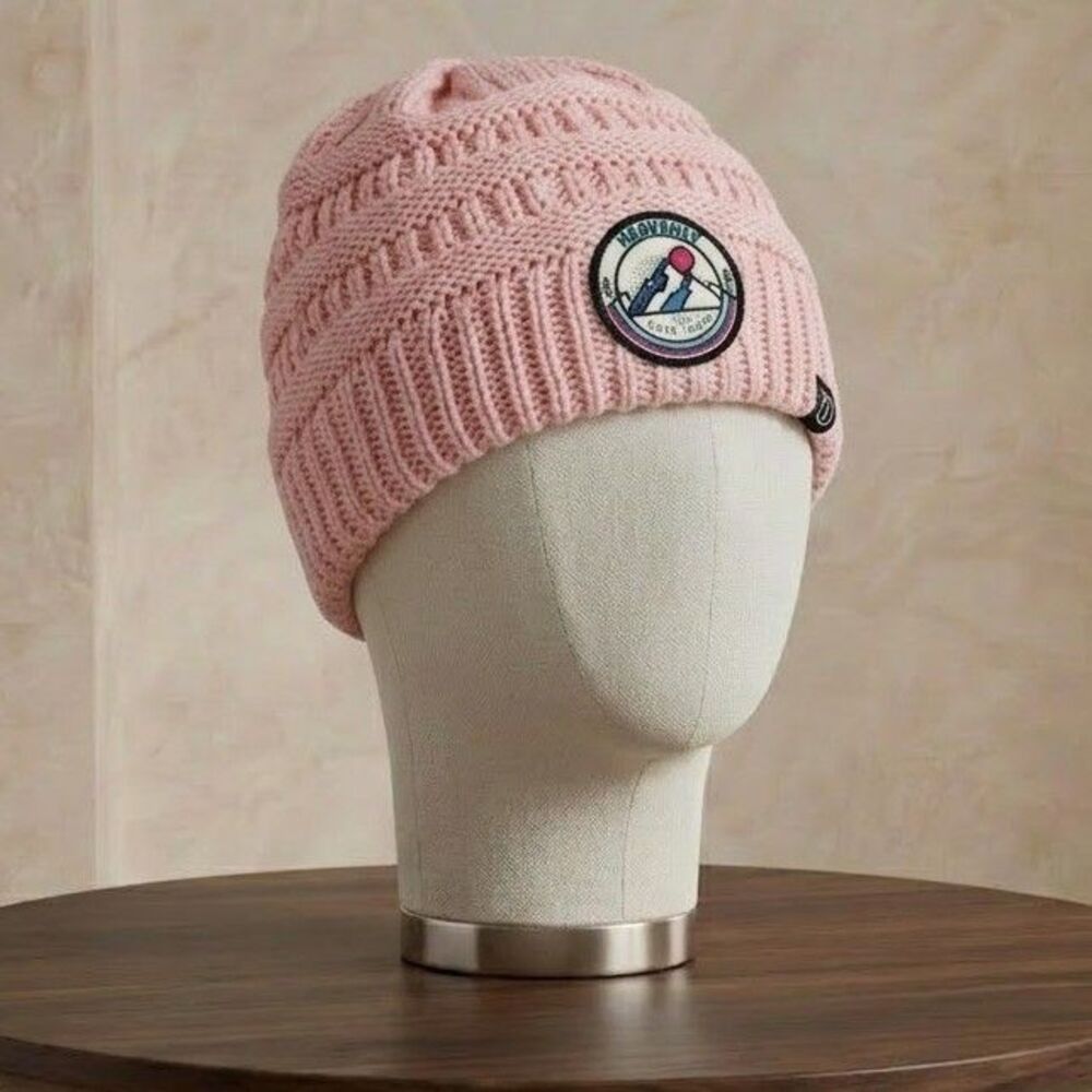 Zephyr Lake Tahoe Womens Winter Beanie One Size Pink Solid Cable Knit Hat NWT